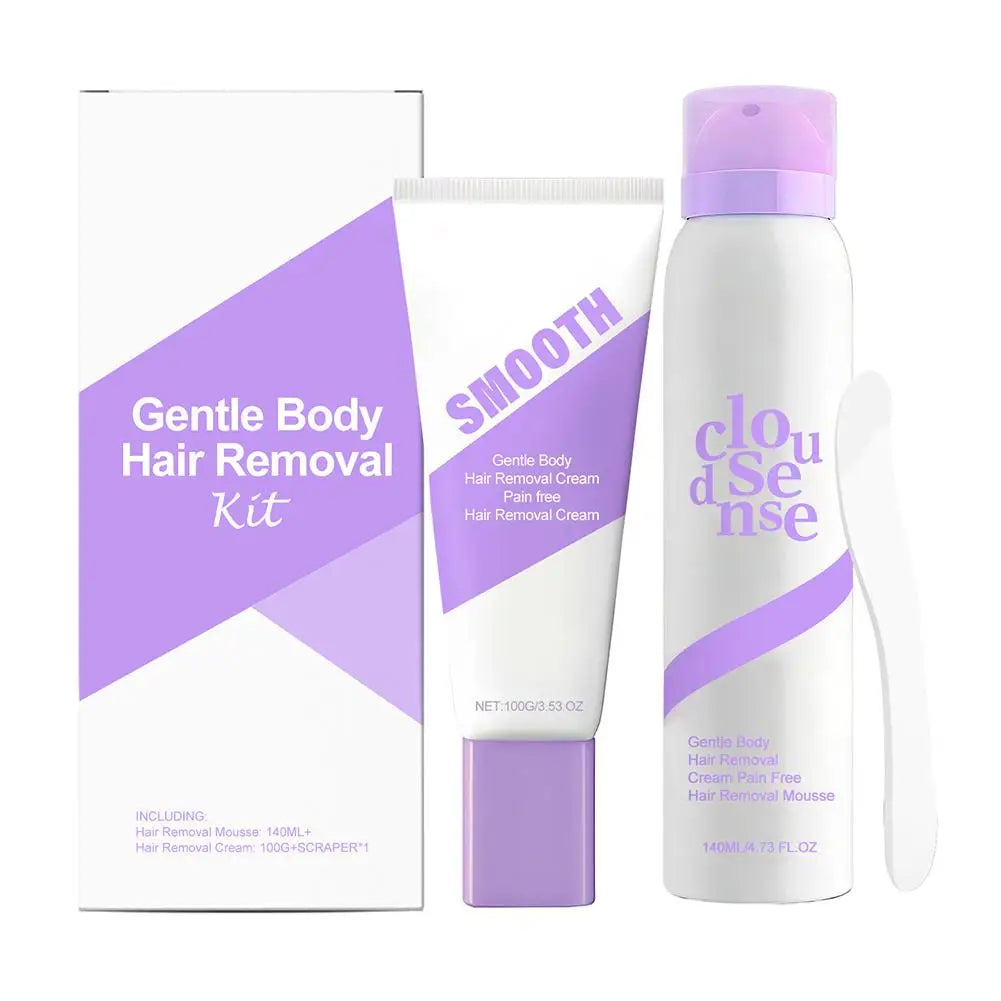 Smoothing Gentle Body Hair Removal Cream Set Pain Free Gentle Delicate Portable Armpit Leg Arm Lip Hair Aloe Vera Removal Cream