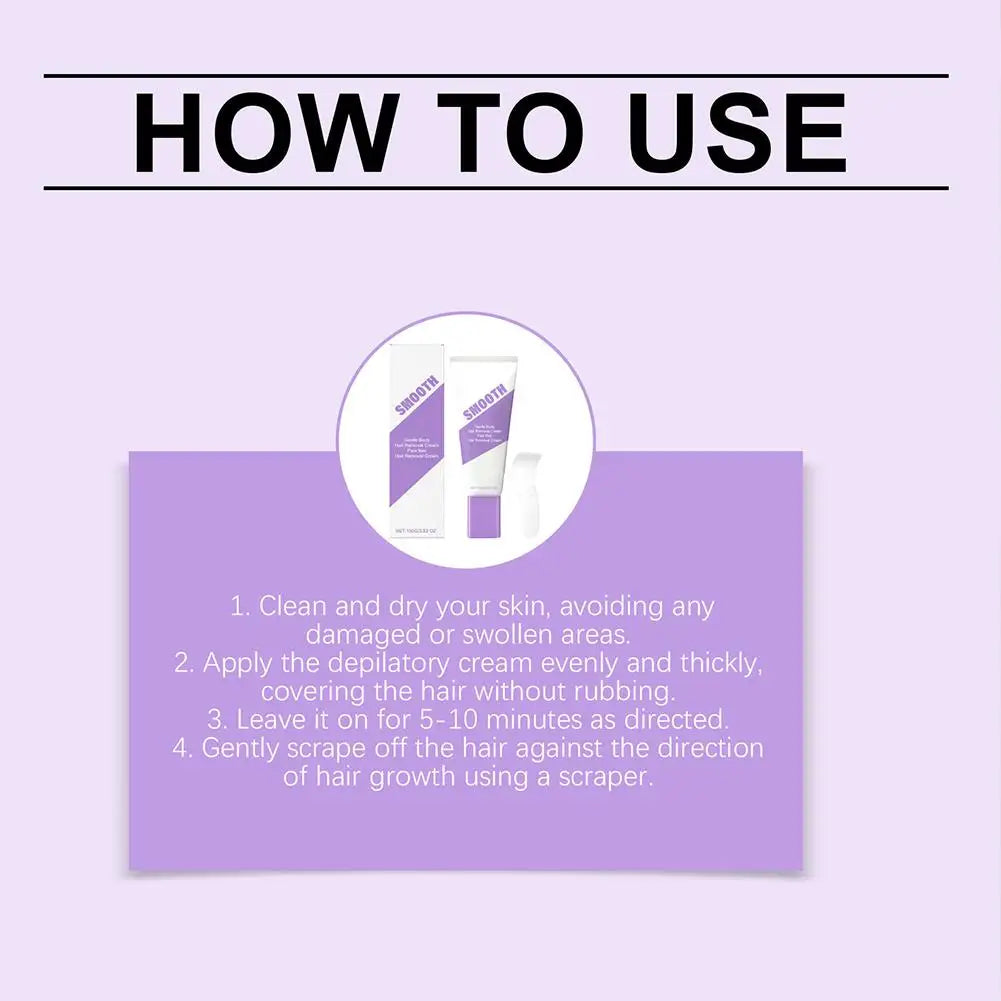 Smoothing Gentle Body Hair Removal Cream Set Pain Free Gentle Delicate Portable Armpit Leg Arm Lip Hair Aloe Vera Removal Cream