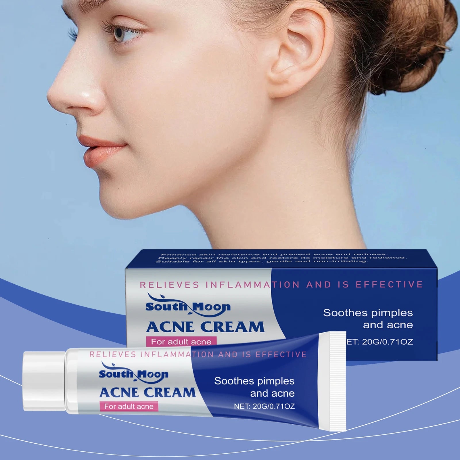 20/40/60G anti Acne Cream Oil Control Repair Pimple Spot Remove Acne Mark Cleaning Refreshing Moisturizer Skin Pore Shrink Cream